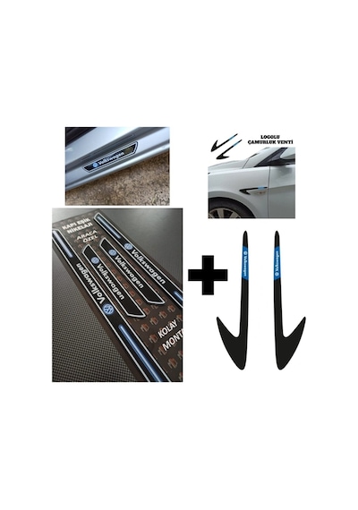 Volkswagen Passat B6 Kapı Eşiği + Logolu Çamurluk Venti Set