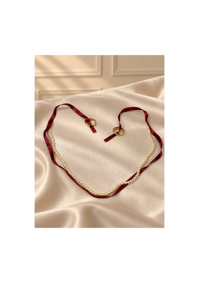 Bordo Nişan Söz Yüzük Kurdelesi ,incili, Gelin Damat Nişan Söz Bride Bordo - 921790363
