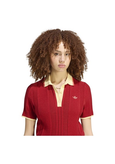 Kr7060-k Adidas Polo Sh Sleeves Kadın T-shirt Kırmızı Kr7060-k