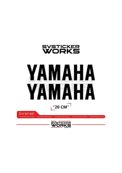 Yamaha Sticker 2 Adet Evrensel Tüm Zeminlere Ve Modellere Uyumlu Siyah