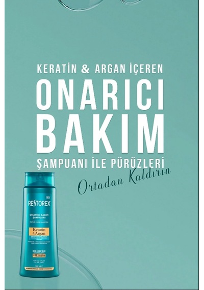 Restorex Keratin & Argan Şampuan 3 x 500 ML