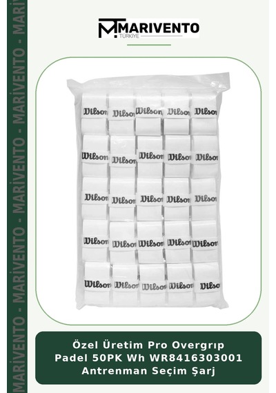Özel Üretim Pro Overgrıp Padel 50pk Wh Wr8416303001 Antrenman Seçim Şarj Beyaz