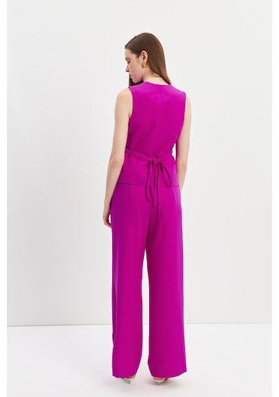 Stella Pulvis Pembe Yüksek Bel Wide Leg Krep Pantolon Pembe
