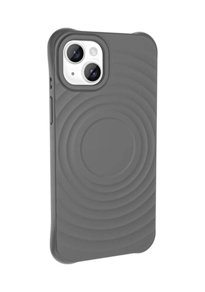 Apple Uyumlu iPhone 14 Plus M-safe Şarj Özellikli Airbagli Mat Görünümlü Zore Hepi Kapak Gri