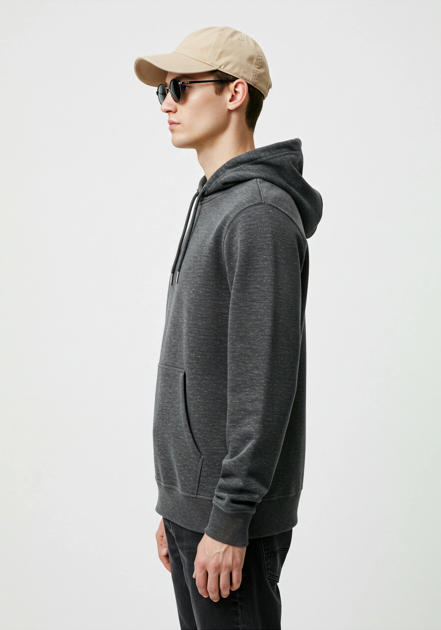 Erkek Oversize %100 Pamuk Yüksek Kalite Erkek Kapüşonlu Sweatshirt Antasit