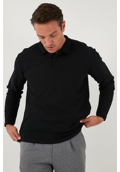 Buratti Pamuklu Regular Fit Polo Yaka Erkek Sweat 5905715 Siyah