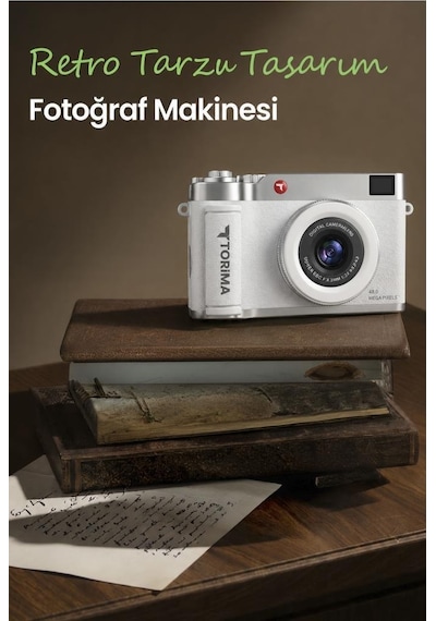 Torima CMR50 Mini Dijital Retro Kamera 48 MP Selfie Video Vlog Kamerası