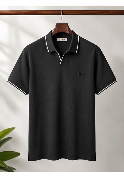Classics Men Gewer Slim Fit Erkek Polo Yaka Tişört 7754 Siyah