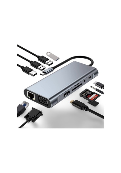 Cosmostech Apple Uyumlu MacBook Pro Air Type-c 11 In 1, 4k Hdmı, Hub, Çevirici