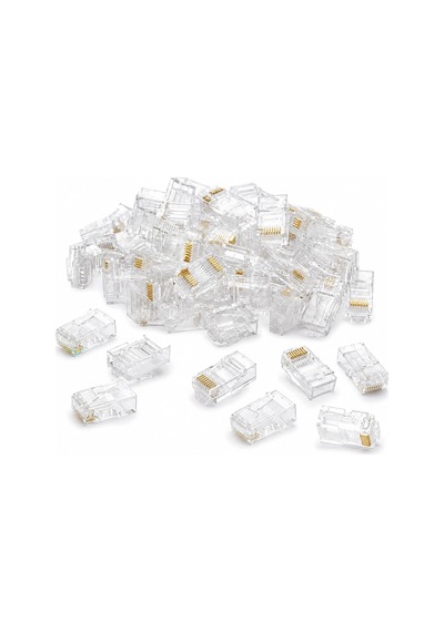 Primex Px-cob8p Rj45 Jack, 100 Lü Paket Utp Ethernet Konnektör, 8p8c Network Lan Kablo Ucu, İnternet Kablosu Sonlandırma Plug, Modem Router Switch Panel Kamera Sistemi Bağlantı Jakı