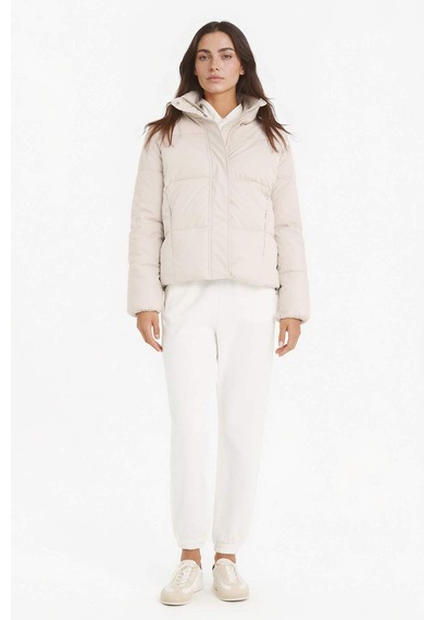 Defacto Regular Fit Kapüşonlu Fermuarlı Şişme Mont F2143ax25wnbg414 Bej-bg414
