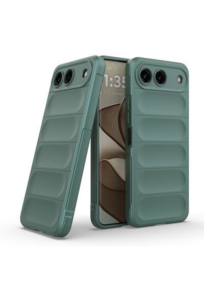 Tecno Spark 40 5g Kılıf Darbe Emici Esnek Tpu Oyuklu Arka Yüzey Tasarımlı Premium Silikon Kapak Koyu Yeşil
