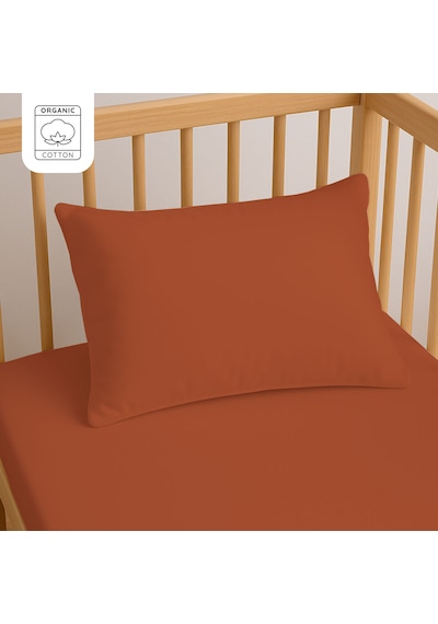 %100 Pamuk Bebek Yastık Kılıfı 35x45 Cm 2 Adet Doğal & Yumuşak Kiremit