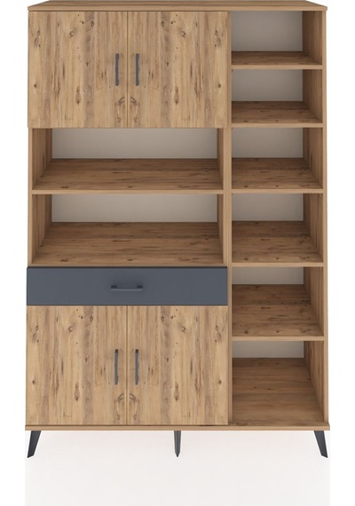 Hyperion Dolap 10 Raflı Tek Çekmeceli 4 Kapaklı 132x44x195 Çam-çam/antrasit Atlas Çam/antrasıt Hyperion Dolap 10 Raflı Tek Çekmeceli 4 Kapaklı 132x44x195 Çam-çam/antrasit Atlas Çam/antrasıt