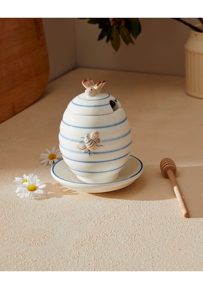 Madame Coco Flore Bal Kavanozu Balk0000000001 12,5x12,5x14,8 Cm-mavi/beyaz