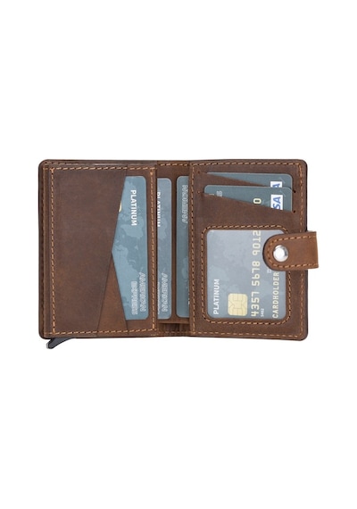 Plm Palermo Deri Cüzdan Kartlık Mekanizmalı G2 Kahve Acı Kahverengi