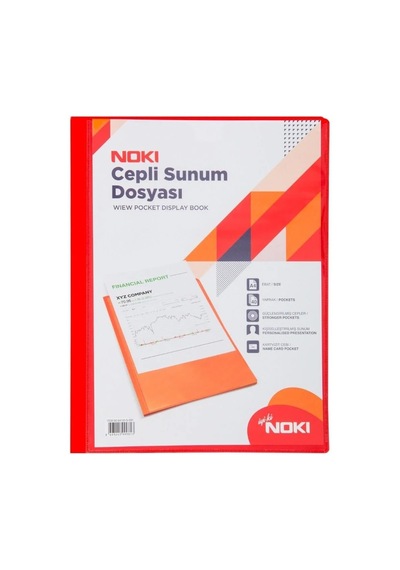 Noki Sunum Dosyası 40 Lı Ön Cepli Kırmızı Çok Renkli