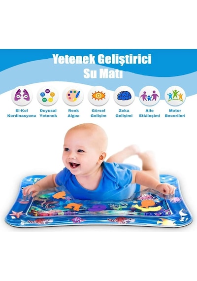 Bebek Su Oyun Matı Tummy Time Karın Üstü Aktivite Zamanı Aktivite Matı