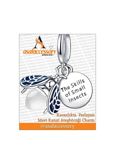 Karanlıkta Parlayan Mavi Kanat Ateşböceği Charm Asafaccessory