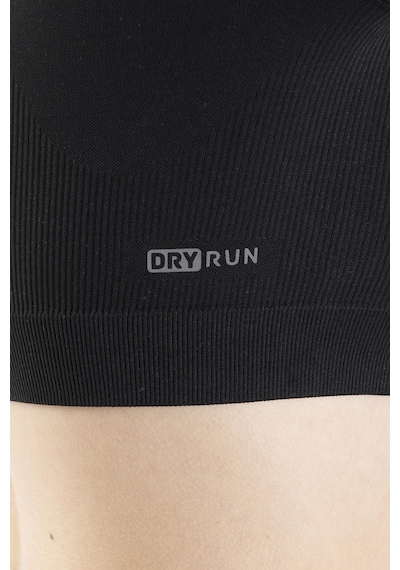 Maraton Active Slimfit Kadın Bisiklet Yaka Uzun Kol Training Siyah Crop Top 816005 SIYAH Siyah
