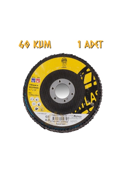 Atlas Katlı Flap Disk Yuvarlak Zımpara 115 Mm - P60 Kum - 1 Adet