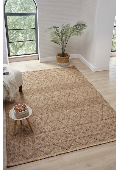 Mariesse Home Lara İskandinav Dokuma Bukleli Modern Salon Halısı Mutfak Halısı Koridor Halısı Yolluk 620-kahve