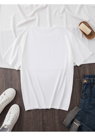 Uyguntarz Unisex Bonjour Paris Baskılı Tasarım Tshirt Beyaz