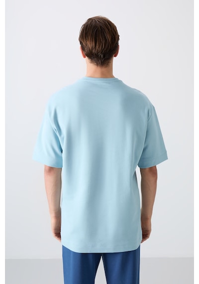 Tommy Life Açık Mavi Pamuklu Kalın Yumuşak Dokulu Oversize Fit Baskılı Erkek T-shirt - 88323 Açik Mavi Tommy Life Açık Mavi Pamuklu Kalın Yumuşak Dokulu Oversize Fit Baskılı Erkek T-shirt - 88323 Açik Mavi