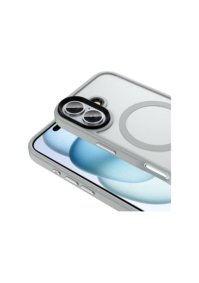 Apple Uyumlu iPhone 16 Plus Kılıf Magsafe Destekli Kamera Yükseltili Mat Parmak İzi Tutmayan Silikon Celikaksesuar Desert Titanyum