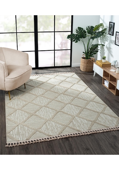 Loop Lp005a Bej Halı Dekoratif Sisal Bukle Tozsuz Antialerjik Modern Salon Halısı Koridor Iskandinav-110 Bej