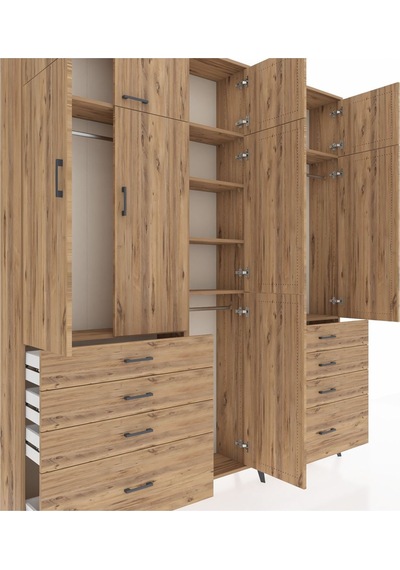 Arges Dolap 8 Raflı 8 Çekmeceli 3 Askılı 220x30x243 Çam-çam/çam Atlas Çam/atlas Çam Arges Dolap 8 Raflı 8 Çekmeceli 3 Askılı 220x30x243 Çam-çam/çam Atlas Çam/atlas Çam