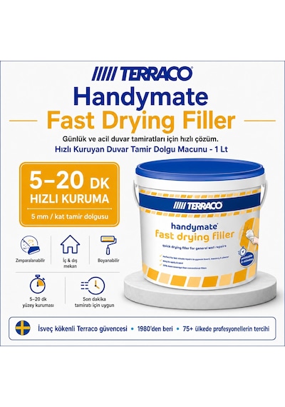 Terraco Handymate Hızlı Kuruyan Duvar Tamir Dolgu Macunu - 1 Lt