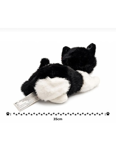 Oyuncak Pilli Sesli Peluş Kedi 35 Cm Gerçekçi Miyavlayan Yumuşak Dokulu Çocuk Oyuncağı Siyah