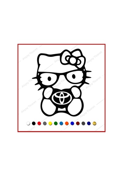 Toyota Kedi Sticker Toyota Oto Sticker Toyota Araç Sticker