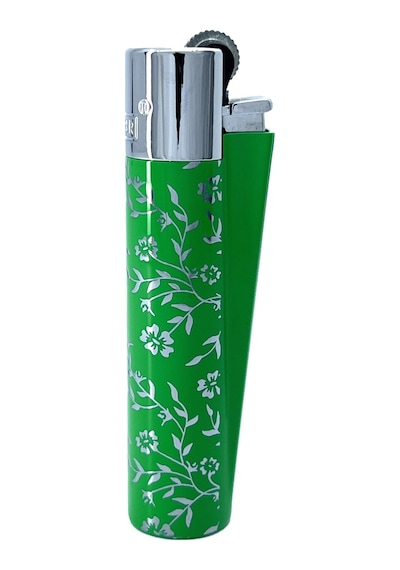 Clipper Green Pattern Metal Çakmak - Yeşil