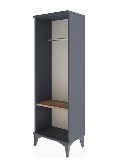 Arges Dolap Tek Raflı Tek Askılı 44x30x134 Antrasit-çam Antrasit