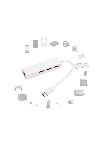 4693 Usb Type C Hub Rj45 Ethernet Çevirici Çoklayıcı Adaptör
