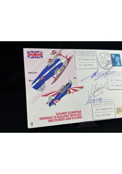 1976 Kiev Akrobatic Uçuş Dünya Şampiyonası Fdc Izlak İmzalı Limitli 293'den 23. İlk Gün Zarfı  Teşhir Ürün