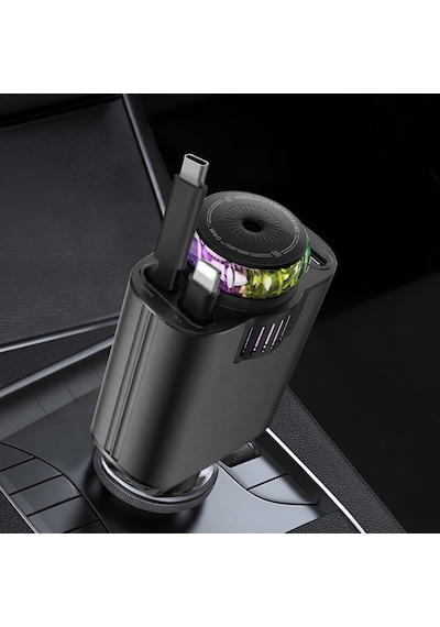 5in1 Araç Çakmaklığı Pd Hızlı Araç Şarj Cihazı Kendinden Kablolu Rgb Yıldız Işık Saçan Araç Kokusu Aroma Difüzör Özellikli + 3 Adet Esans Hediyeli 45w Black 5in1 Araç Çakmaklığı Pd Hızlı Araç Şarj Cihazı Kendinden Kablolu Rgb Yıldız Işık Saçan Araç Kokusu Aroma Difüzör Özellikli + 3 Adet Esans Hediyeli 45w Black