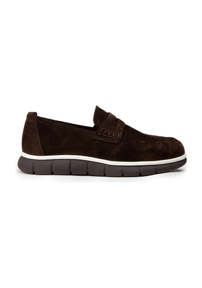 Deery Erkek Hakiki Süet Kahverengi Loafer Ayakkabı - 02045mkhve01