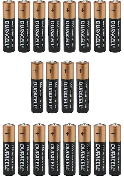 Duracell LR03/MN2400 1.5V Alkalin AAA İnce Kalem Pil 20'Li Kartela Paket 2'li Yırtmalı