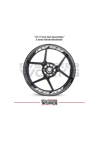 Bajaj Rs200 Jant Sticker Dış Ve İç Set Sticker Jant Şeridi Gri 72723171