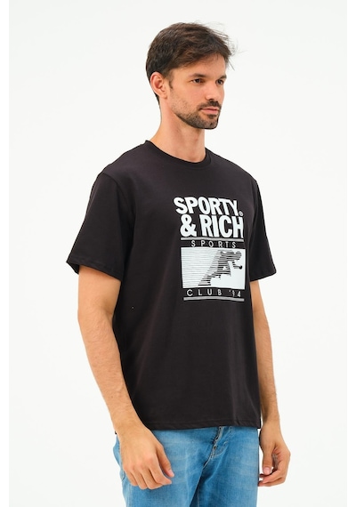 Rich Erkek Oversize Pamuk Tişört T-shirt SIYAH