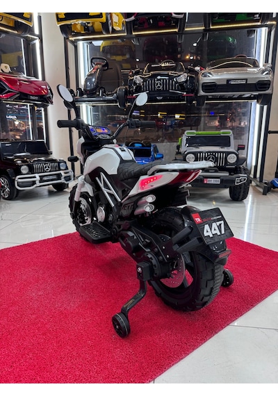 3-10 Yaş 12 Volt Akülü Motor Akülü Motosiklet Beyaz