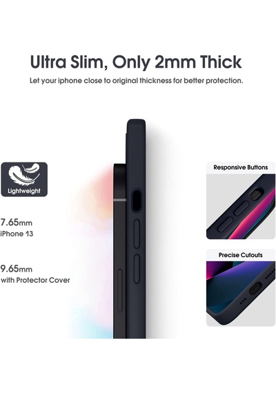 Apple Uyumlu iPhone 13 Uyumlu Kılıf Nano Slikon Kapak Siyah -