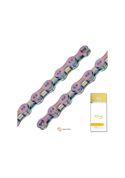 Kmc Tec Renkli Zincir 7-8 Vites 116 Bakla - Sakura Pınk Çok Renkli