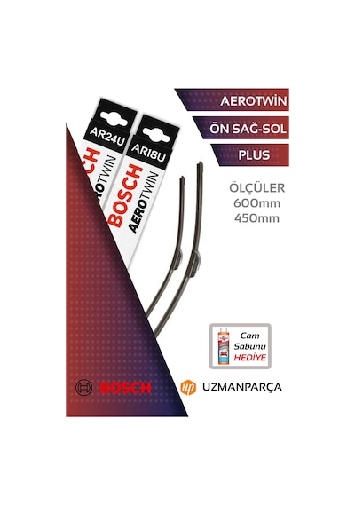 Dacia Duster 2014-2017 Muz Tipi Aerotwin Ön Silecek Takımı Bosch Ar24u+ar18u