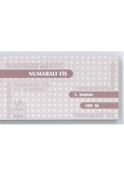 Numaralı Fiş Küçük Boy 120 Li Paket 3. Hamur 100 Sayfa