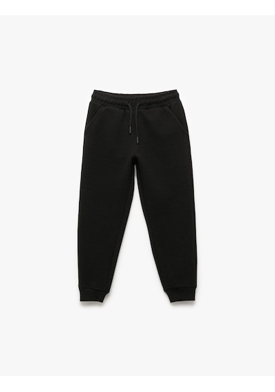 Koton Beli Lastikli Cep Detaylı Jogger Eşofman Altı Siyah 7wkb40026tk