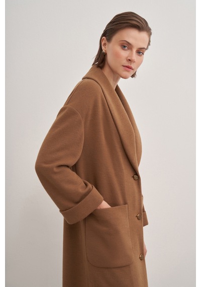 Aker 22123111 Geniş Cep Detaylı Hırka Camel Camel